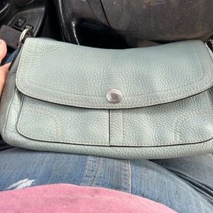 Powder blue coach purse